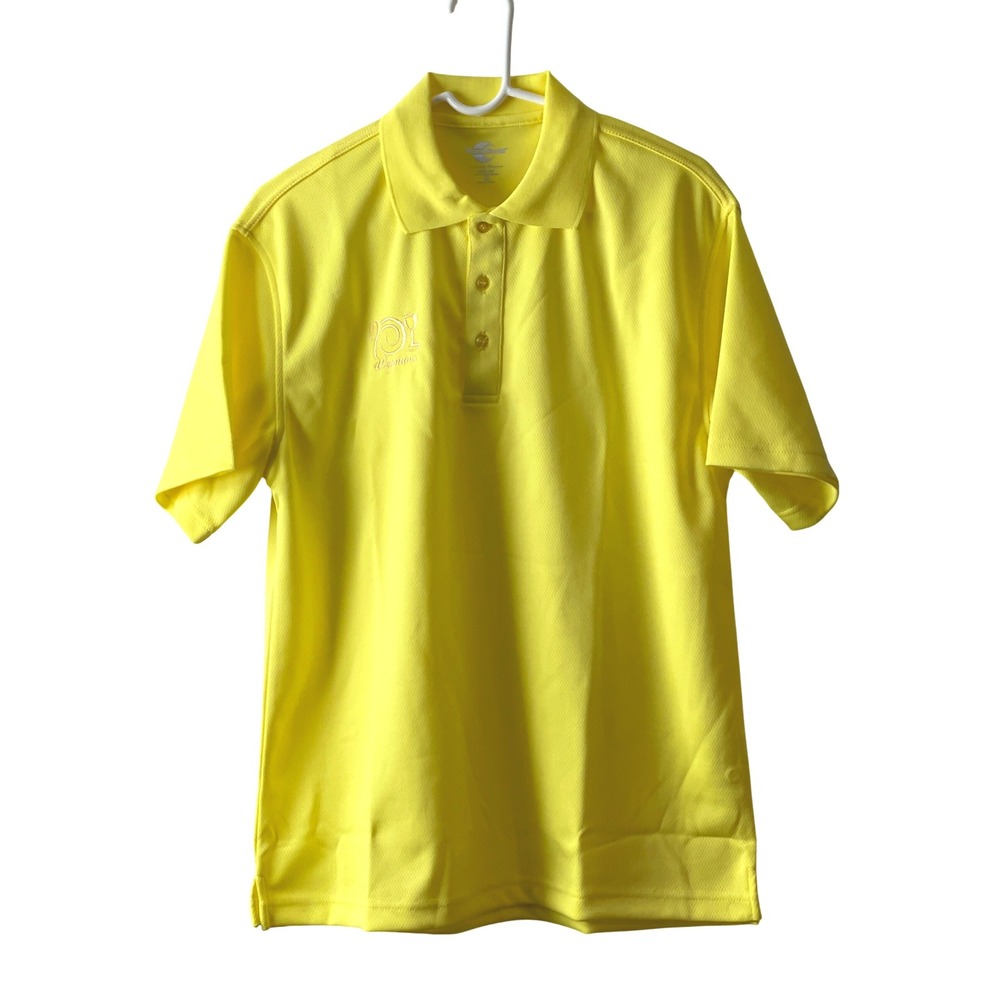 New Wegmans Grocery Yellow Polo Men's Medium Short Sleeve‎ Employee Work Shirt